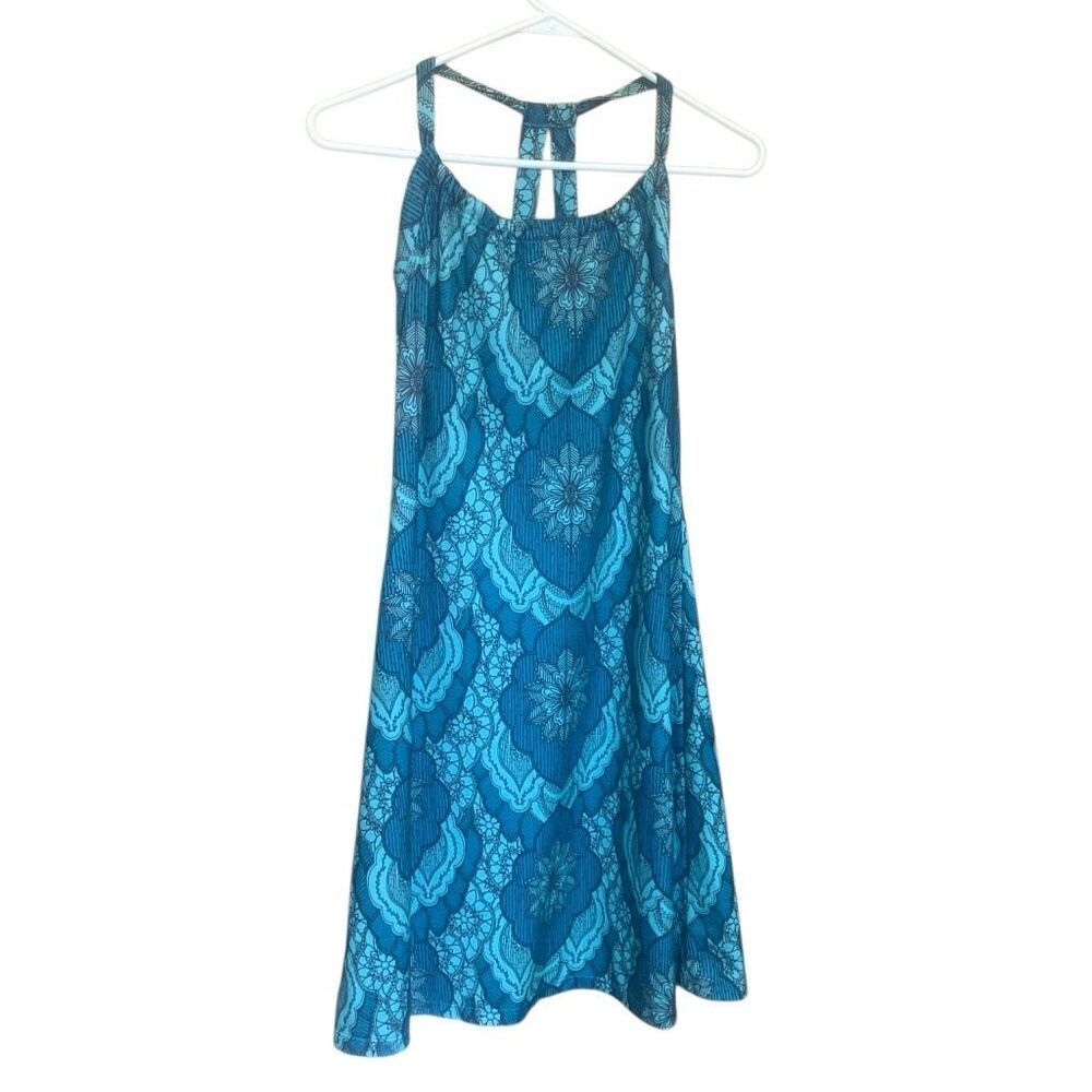 Prana Floral Geometic Print Midi Activewear Dress Size Small Shelf Bra #779